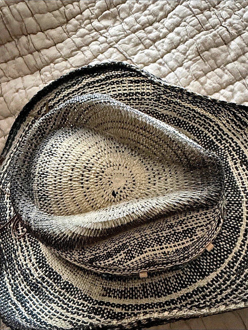 Flora Sombrero Woven Cowboy Hat in Black & Cream NWT - Picture 8 of 16